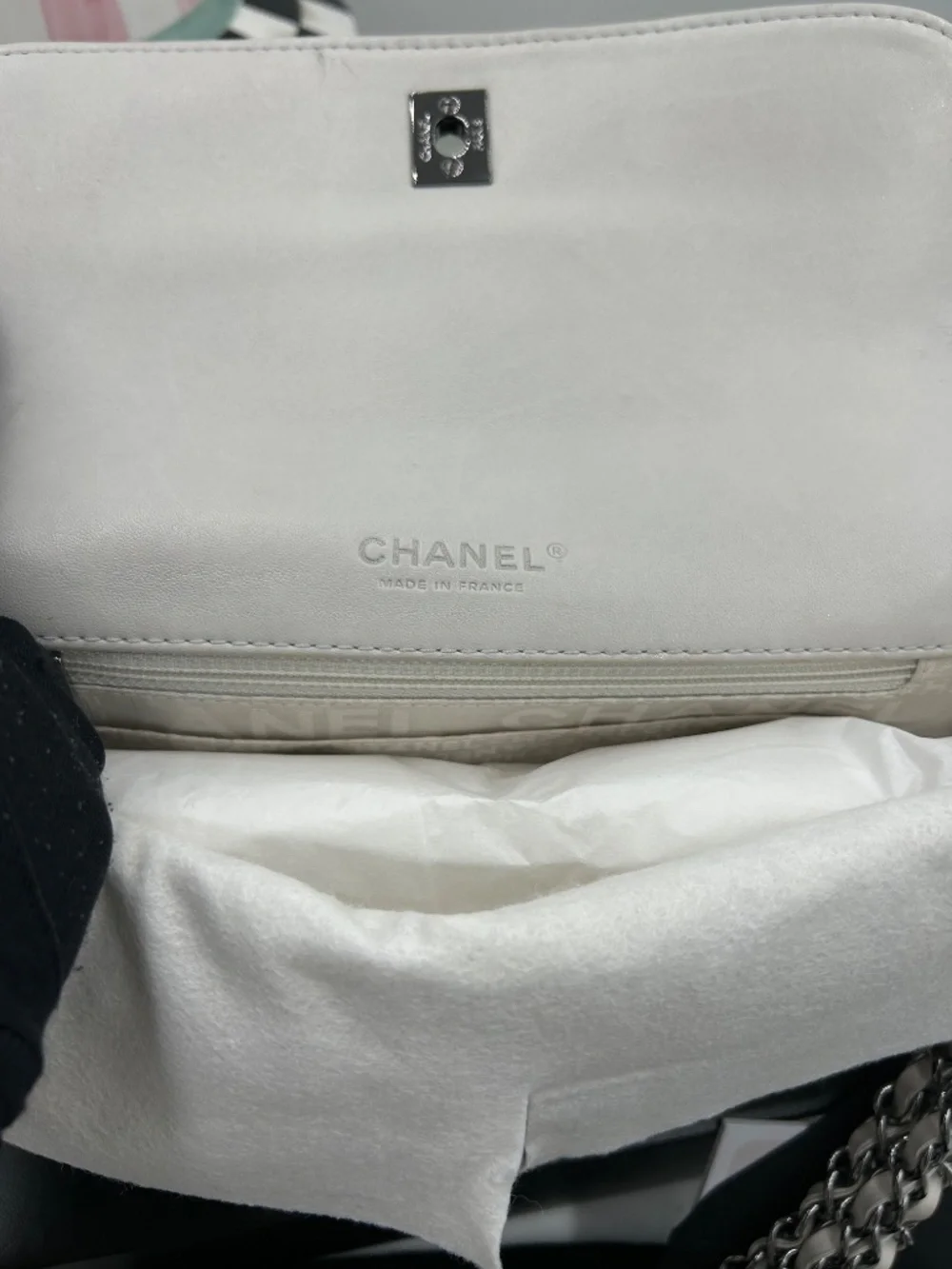 Women’s Chanel Chocolate Bar Multi-Chain Flap Bag. Made in Italy.
